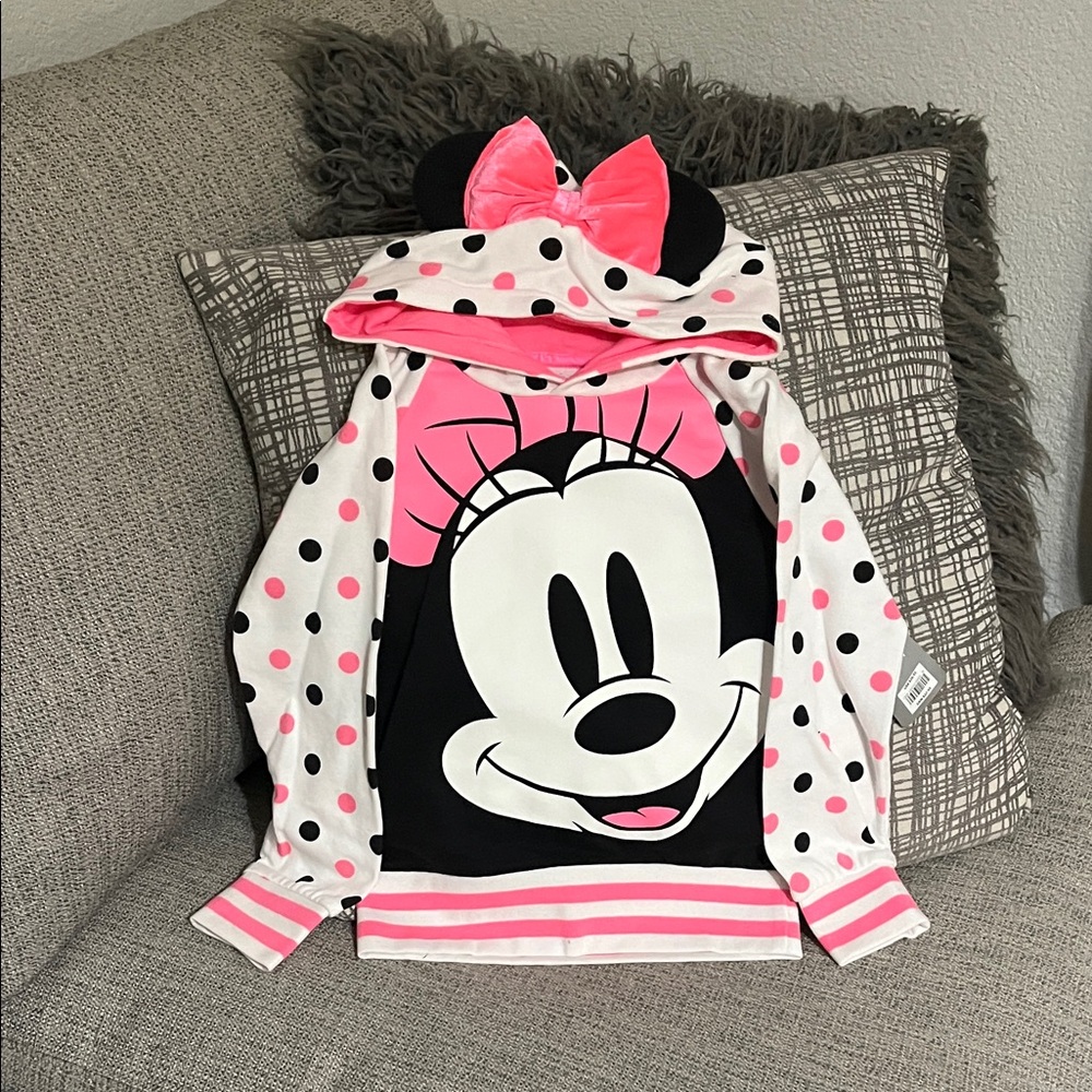 Disney Minnie Mouse Polka Dot Sweatshirt - Pink, Black, and White